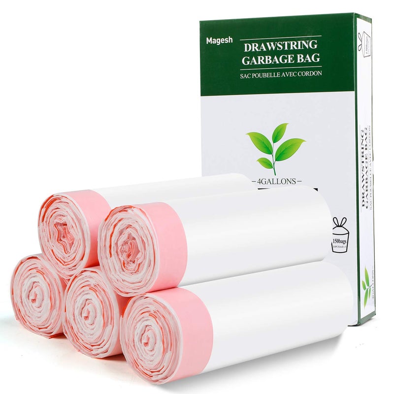 Magesh أكياس قمامة صغيرة بسحاب 4 جالون، بيضاء (سحاب-4Gal150) - Image 1